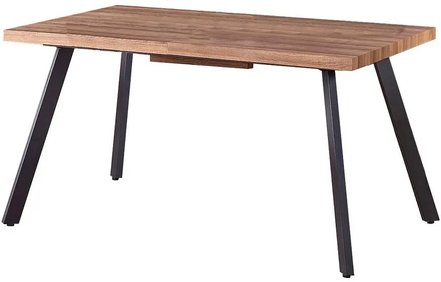 Rozkladací stôl Berlin 140/180x85cm Mdf/Oceľ – Orech Med/Čierna