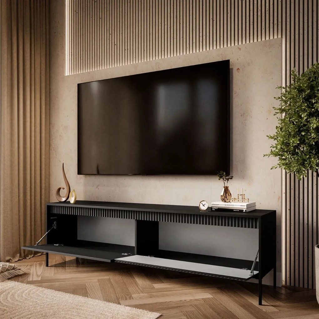 TV STOLÍK RAYMOND ČIERNY MATNÝ 187 cm