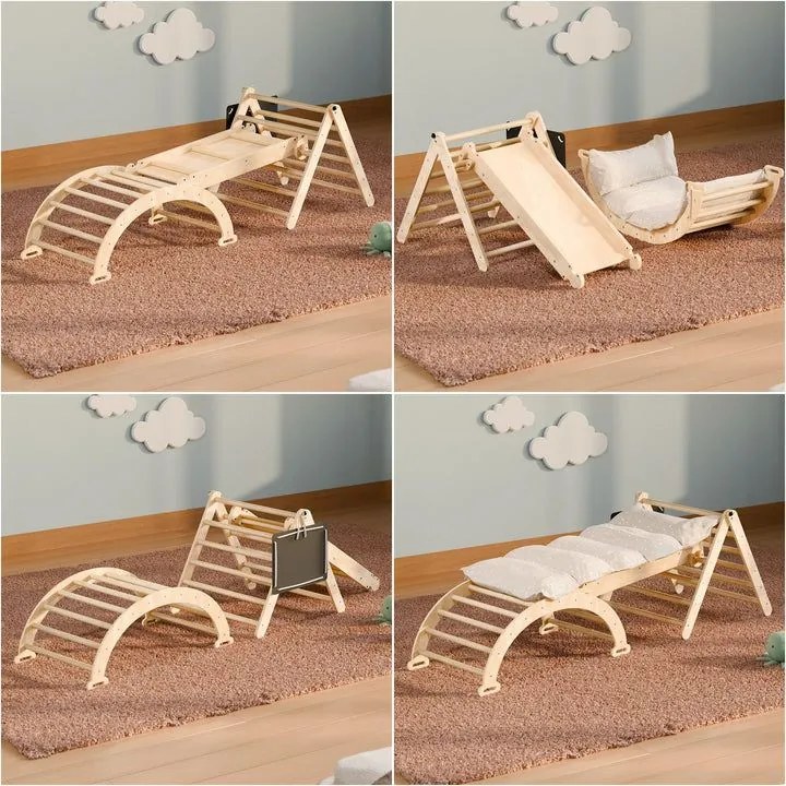 Detská lezecká sada 4 v 1, do interiéru, štýl Montessori