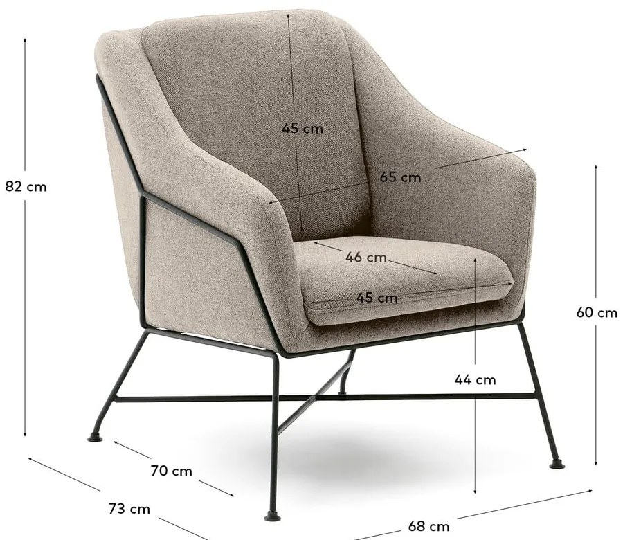 Béžové kreslo Brida – Kave Home