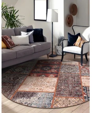 Koberec ANTIKA Ancient Rust patchwork terakota