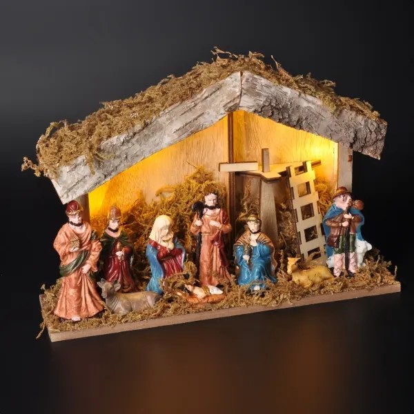 Solight 1V276 - LED Vianočná dekorácia LED/2xAA/teplá biela betlehém