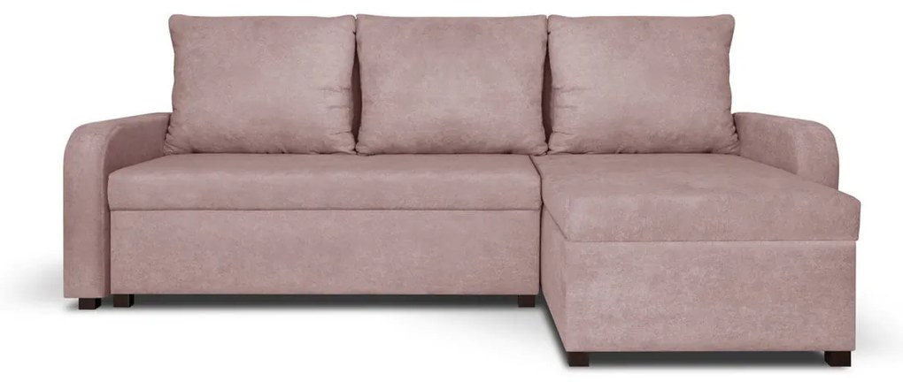 Rohová sedacia súprava s funkciou spania PARIS Ružová