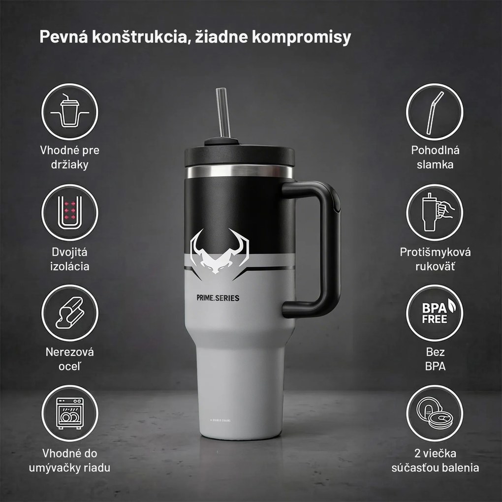 Termohrnček s rukoväťou sivý Diablo Nightwolf Moon