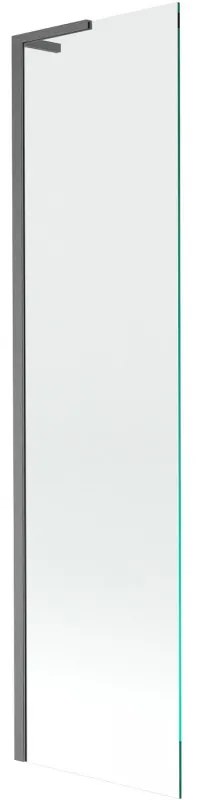 Mexen Next, vaňová zástena 1-krídlová 50 x 150 cm, fixné krídlo, 6 mm číre sklo, brúsený grafit profil, 895-050-000-03-00-66