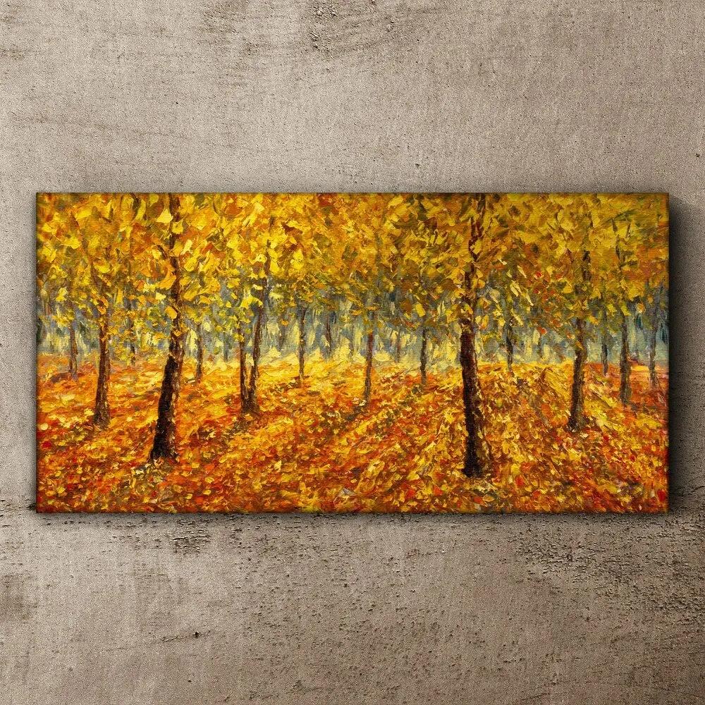 Obraz Canvas Maľovanie lesa jesenné príroda