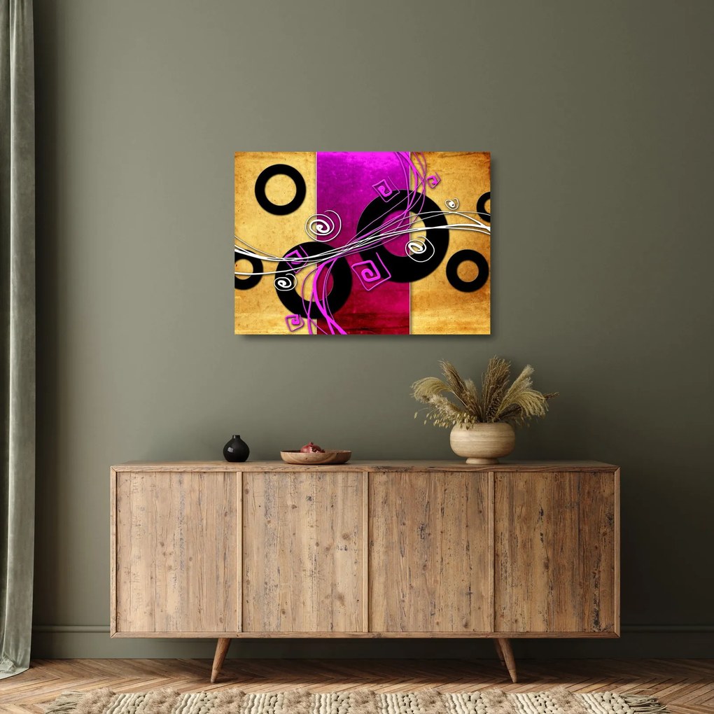 Sklenený obraz abstrakcie (70x50 cm)