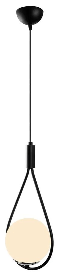 Čierno-biele závesné svietidlo so skleneným tienidlom Mudoni – Opviq lights