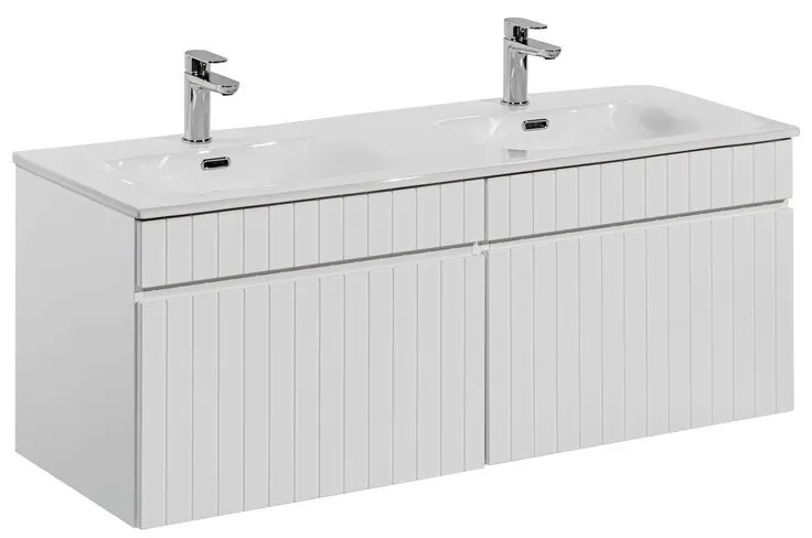 Závesná skrinka Iconic Sky so zápustným umývadlom 120 cm biela