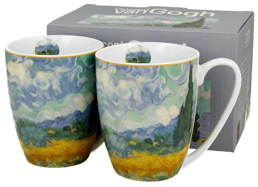 Porcelánový hrnček Van Gogh Wheat Field 350 ml sada 2ks