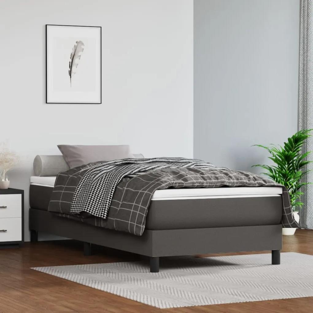 Boxspring posteľ s matracom sivá 90x190 cm umelá koža 3144235