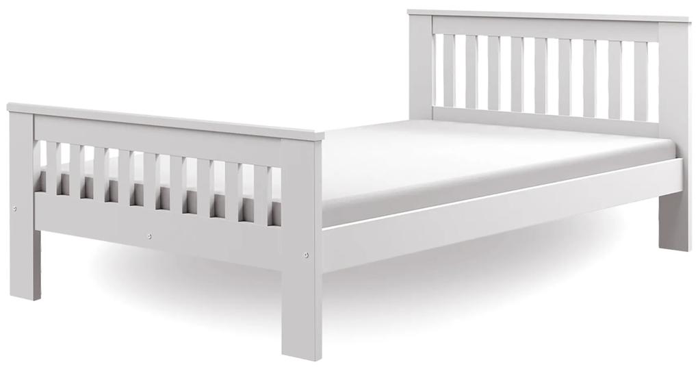 DL Drevená jednolôžková posteľ 120x200 s roštom Laura - biela