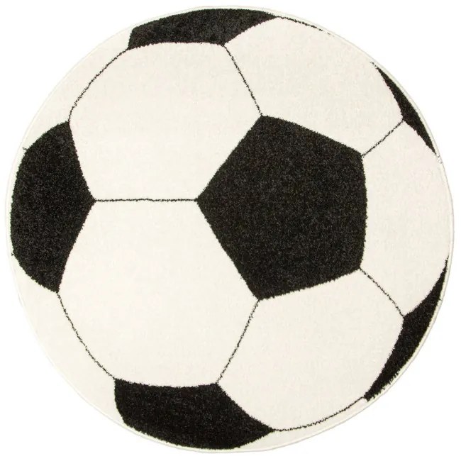 Koberec Weliro futbalová lopta, čierny / krémový