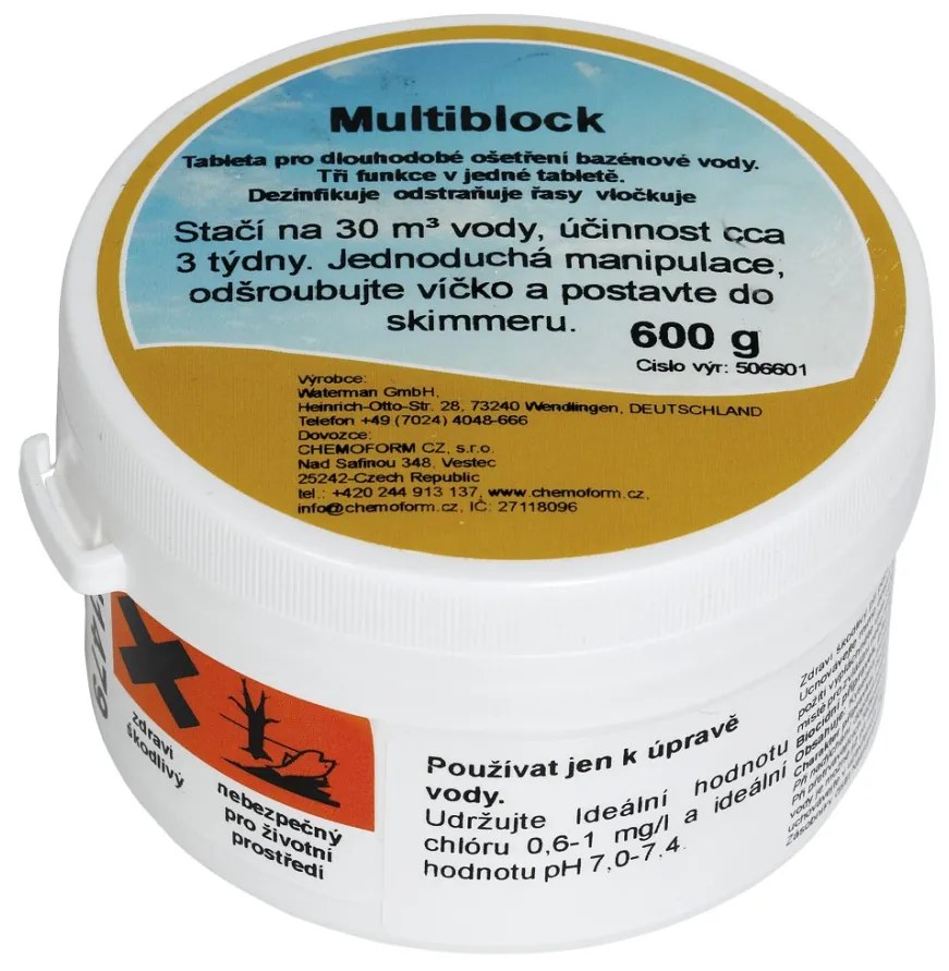 Multiblock 600g chlórová tableta pre väčšie bazény
