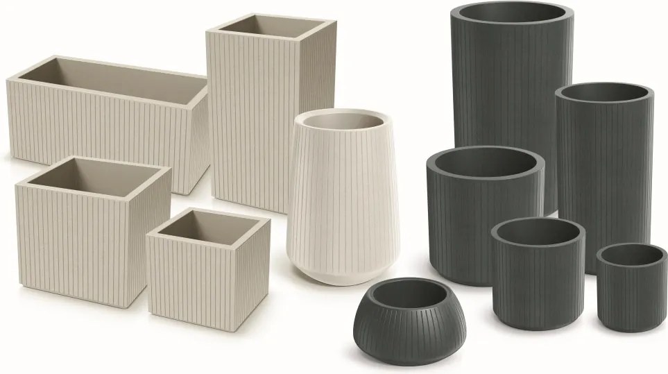 Plastový květináč COROS BOWL HIGH 40 cm tmavě šedý