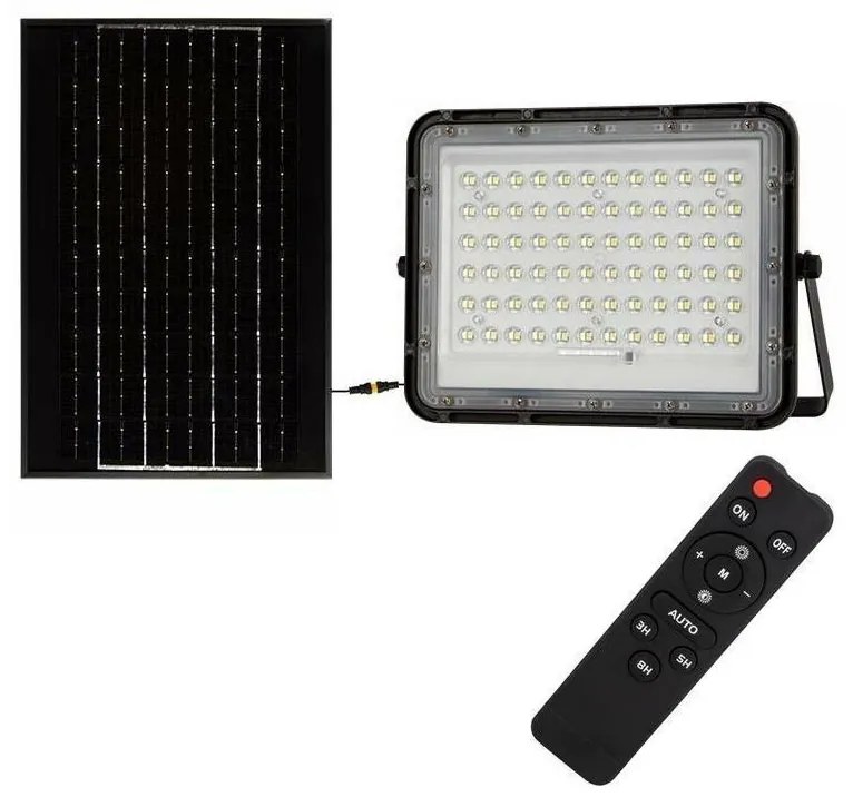 LED Vonkajší solárny reflektor LED/15W/3,2V IP65 6400K čierna + DO