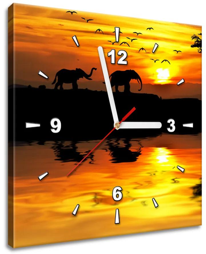 Gario Obraz s hodinami Afrika Rozmery: 100 x 40 cm