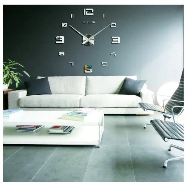Moderné nalepovacie nástenné hodiny | 3D hodiny 12S021 Wall clock HEU+