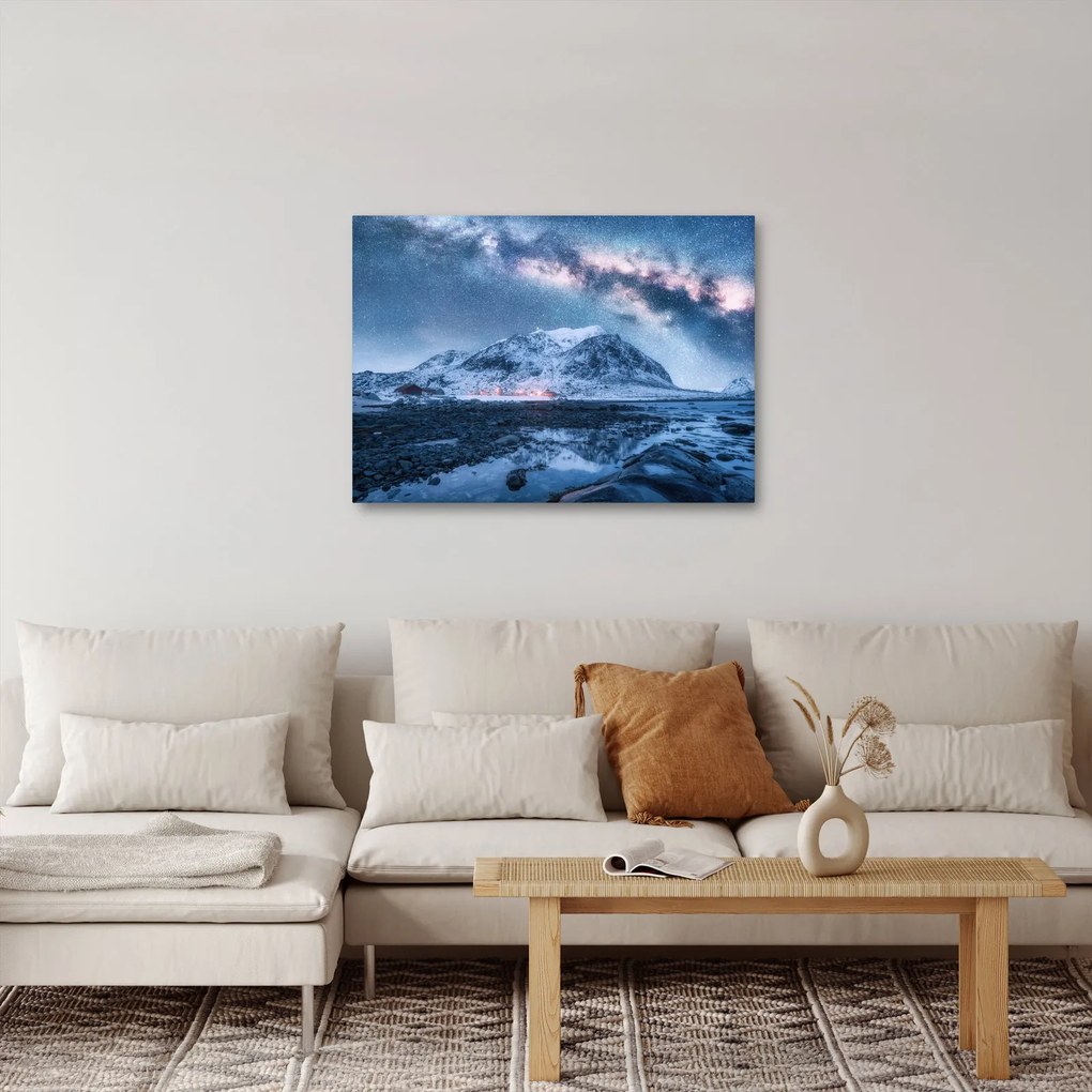 Obraz hôr s hviezdnou oblohou (70x50 cm)