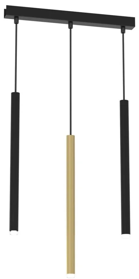 Luster na lanku MONZA 3xG9/8W/230V čierna/zlatá