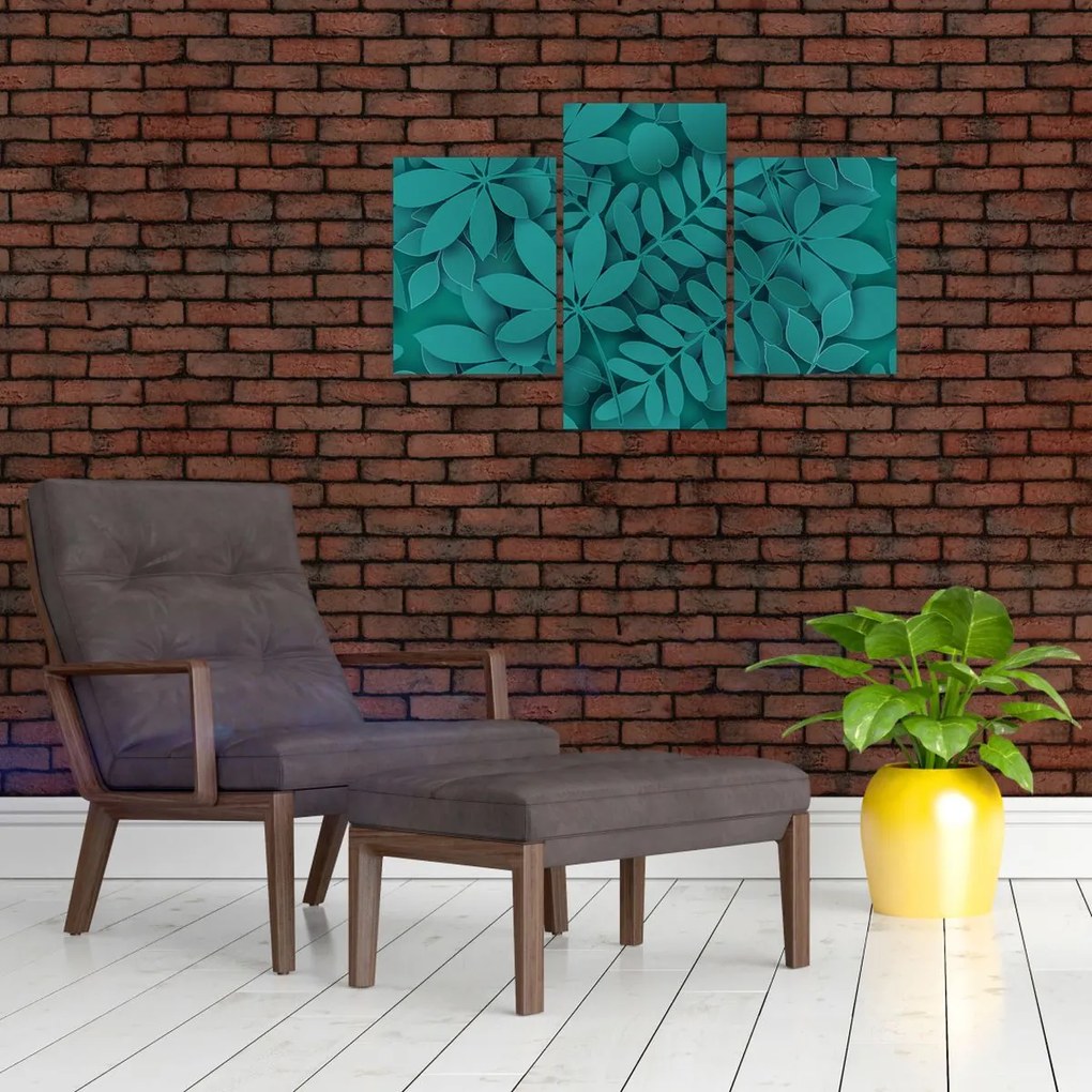 Obraz - Tyrkysové listy (90x60 cm)