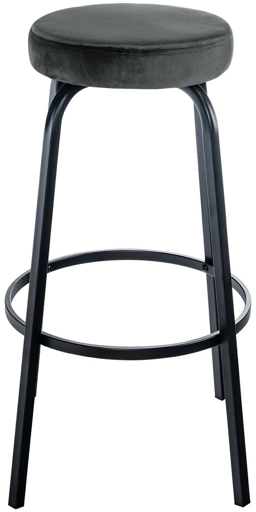 Barová stolička Kamari zamat - tmavo šedá