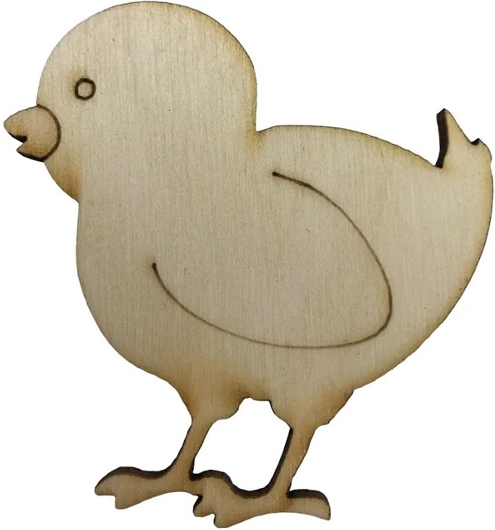ČistéDrevo Dřevěné kuřátko 6,5 x 6 cm