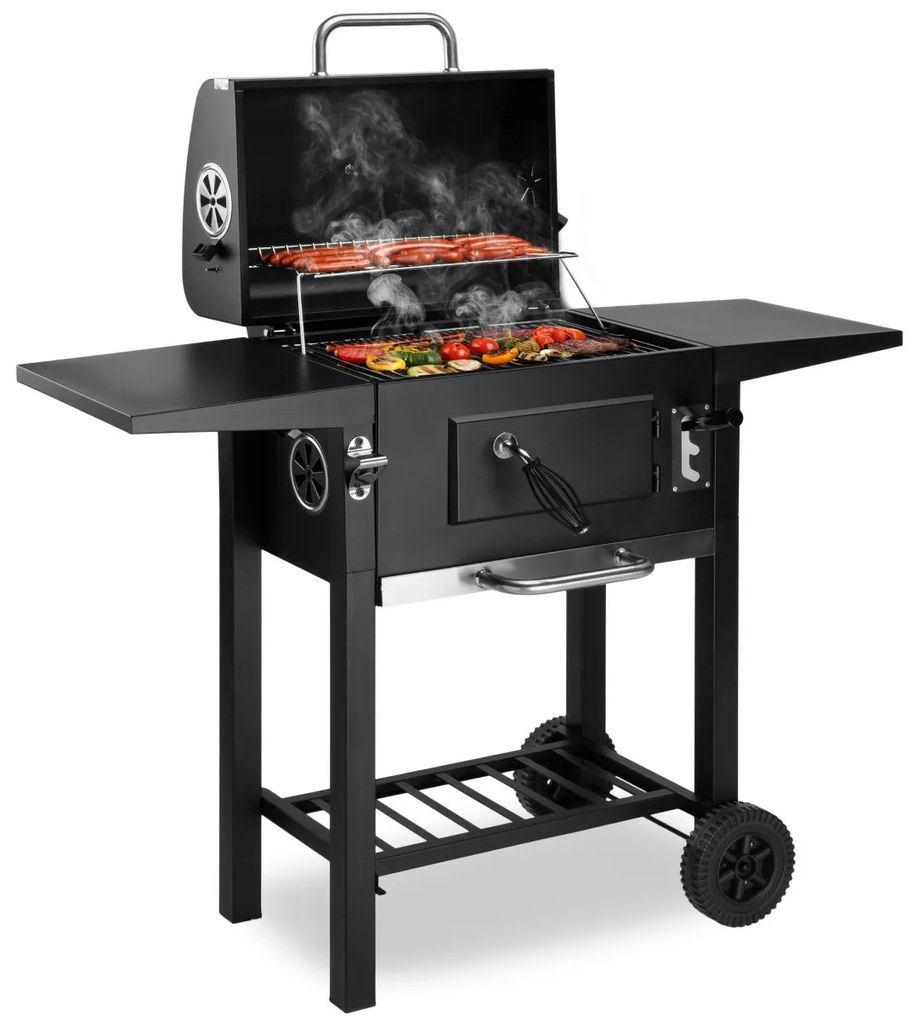 Záhradný gril na drevené uhlie CARBON čierny