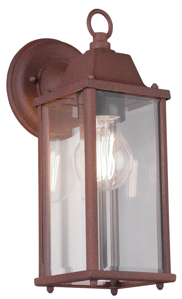 OLONA| Retro nástenná vonkajšia lampa v tvare lampáša IP23 Farba: Hrdza