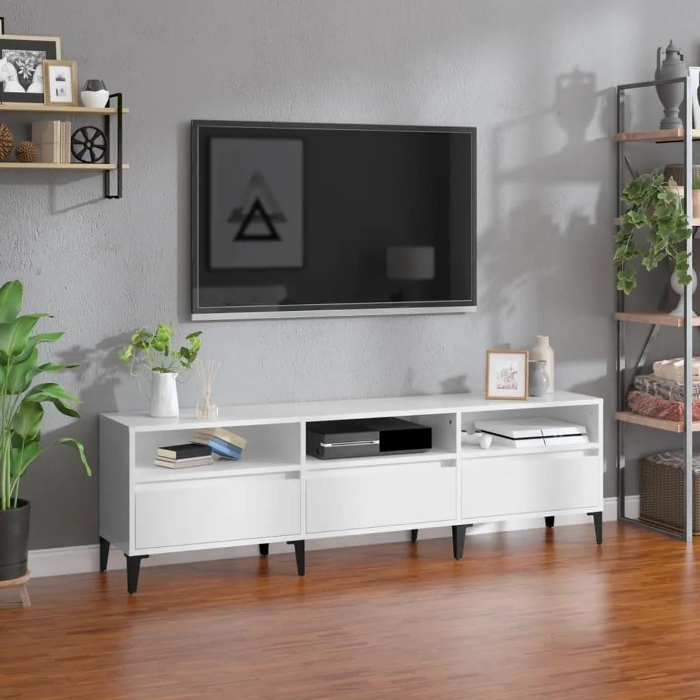 TV skrinka lesklá biela 150x30x44,5 cm kompozitné drevo 831919