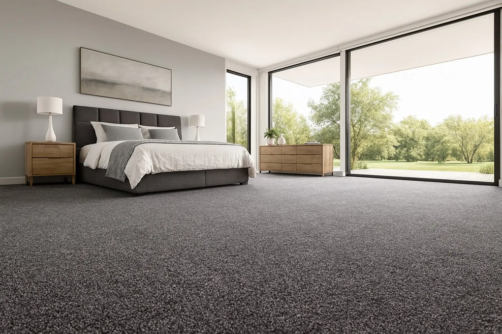 Condor Carpets, Koberec metráž Sicily 176, na mieru, šíře 4m,5m, šedá, filc, obývacia izba