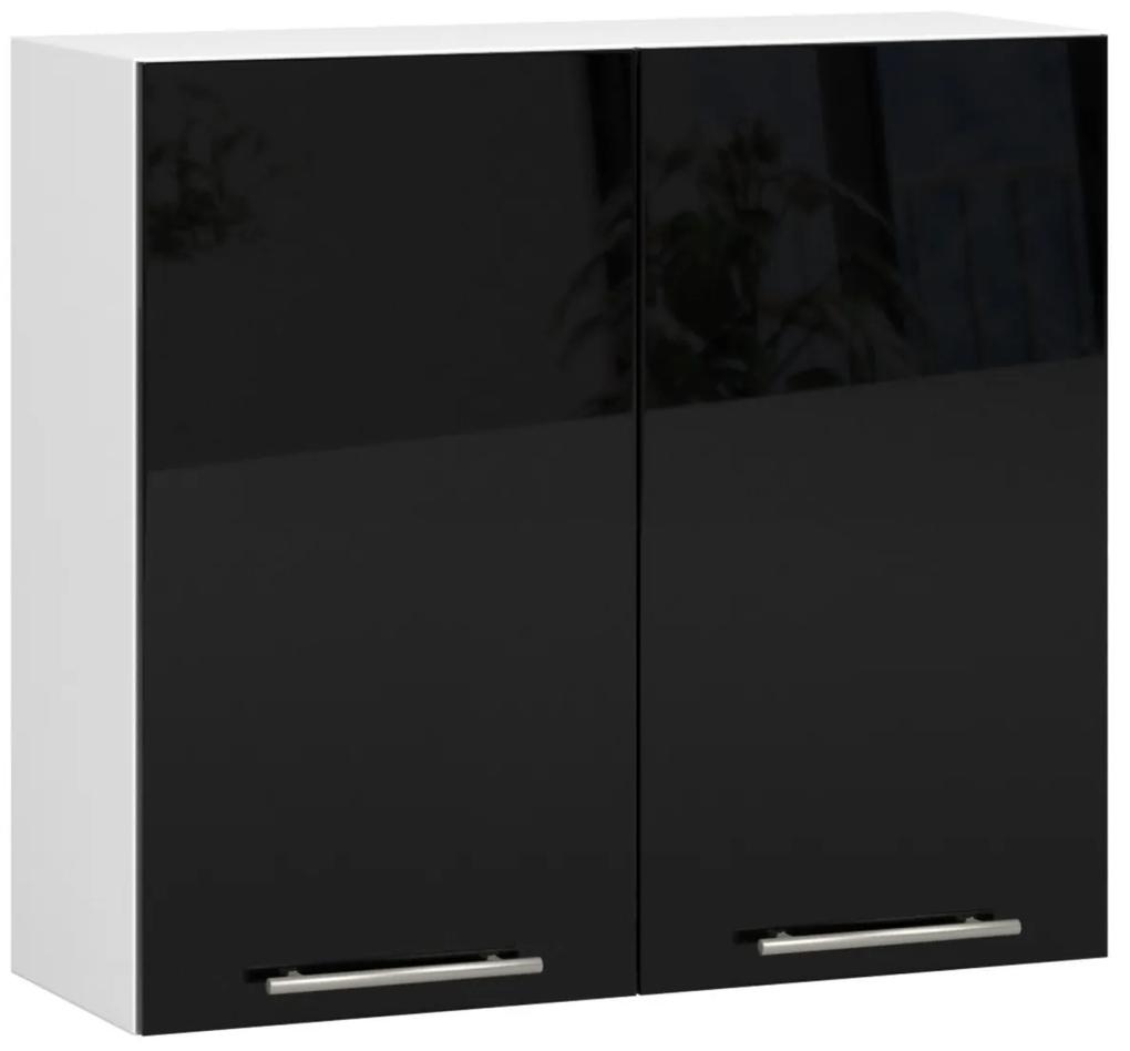 Závěsná kuchyňská skříňka Olivie W 80 cm bílo-černá