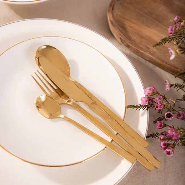 Dezertný tanier AURO so zlatým okrajom 992005