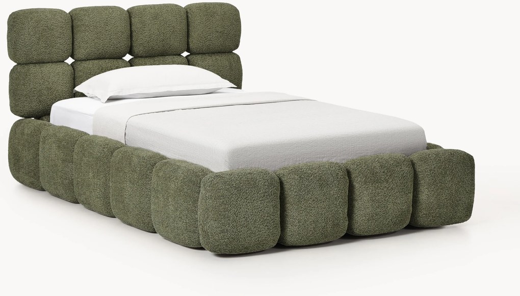 Jednolôžková posteľ z plyšového buklé Tayla