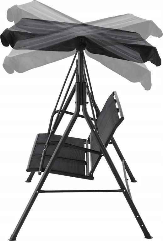 Garden Line ZÁHRADNÁ HOJDAČKA S TEXTILENE 170 x 110 x 153 cm ČIERNA