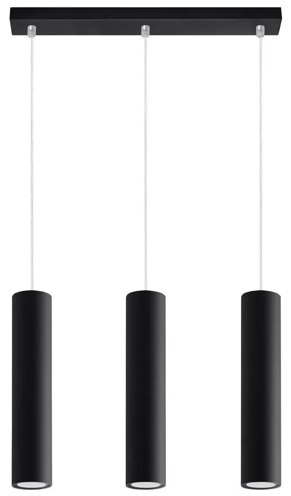 Sollux SL.0329 - Luster na lanku LAGOS 3 3xGU10/10W/230V čierna SLX0217