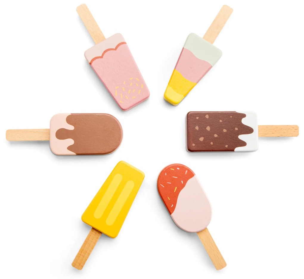 Súprava drevených nanukov - 6 ks