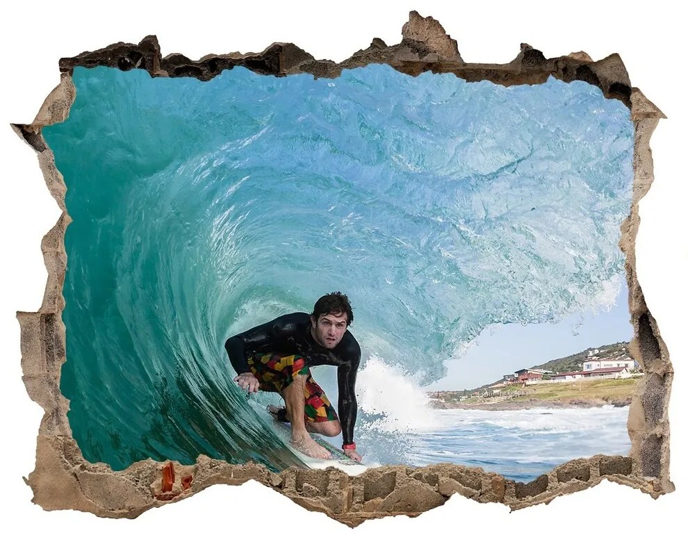 Fototapeta díra na zeď 3D Surfer na vlne nd-k-70293058
