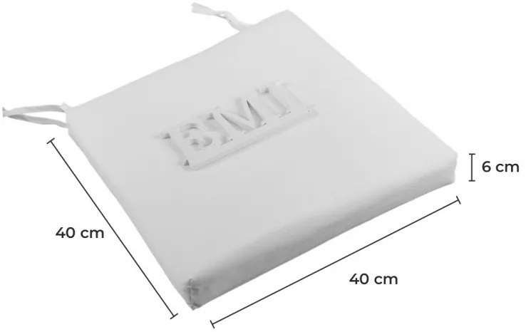 Sedák na stoličku biely 40x40 cm EMI