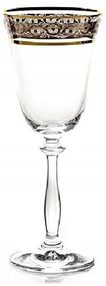 BOHEMIA ANGELA ZLATO-PLATINOVÝ POHÁR 350 ML SADA 6 KS