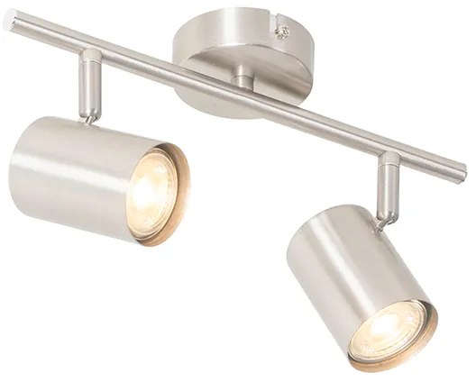 Moderné stropné svietidlo oceľové 2-žiarovkové nastaviteľné - Jeana