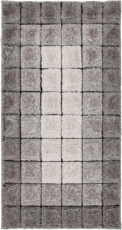 Koberec Flair Rugs Velvet 3D Cube Grey, 80 × 150 cm