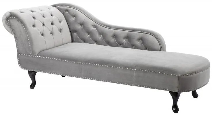 Leňoška Chesterfield sivá - zamat