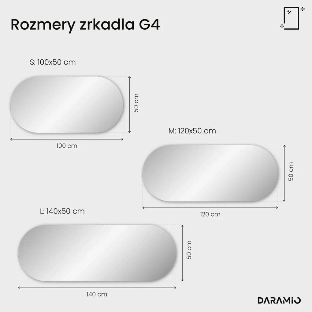 Atypické zrkadlo s LED osvetlením G4