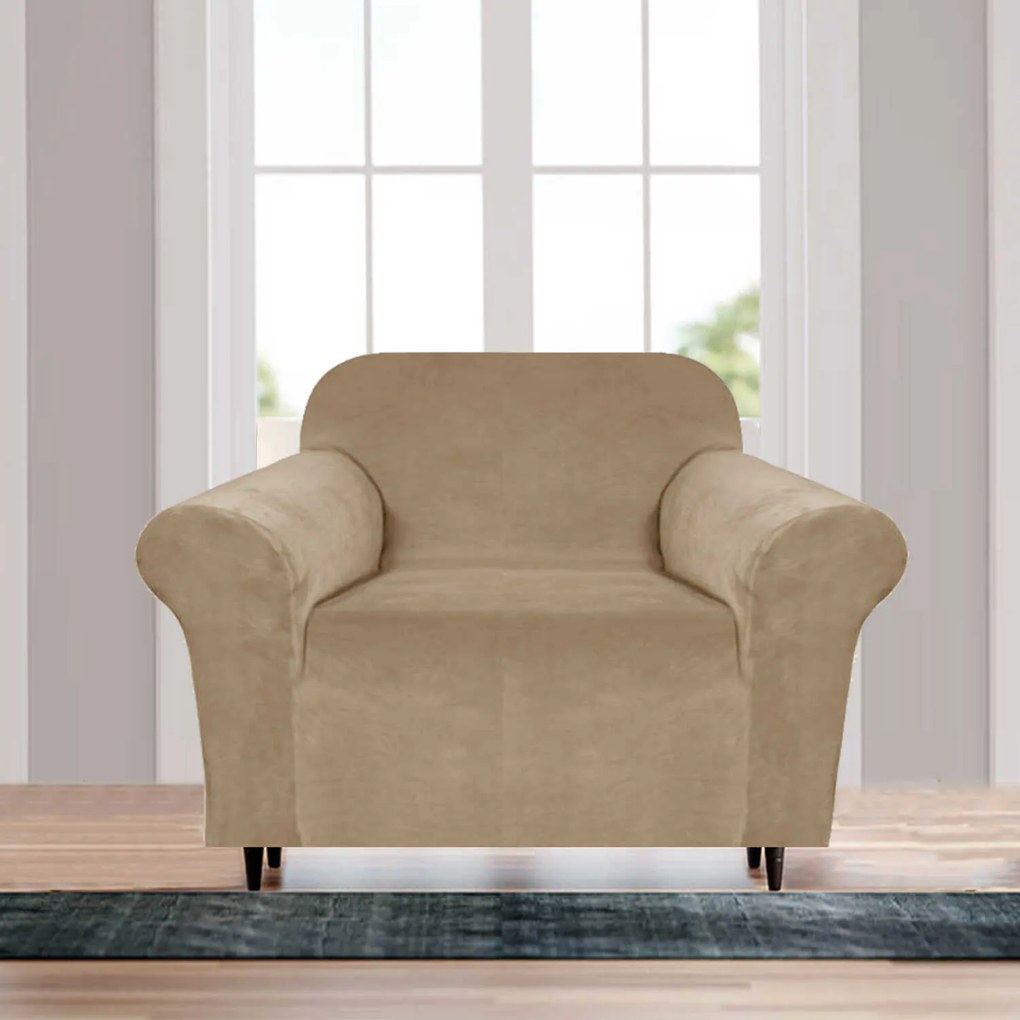 Napínací poťah na kreslo VELTO Farba: Modrosivá