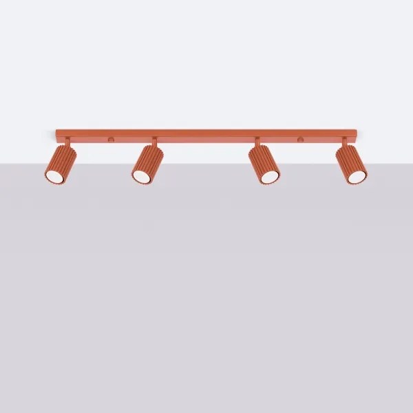 Sollux SL.1641 - Bodové svietidlo KARBON 4xGU10/10W/230V červená