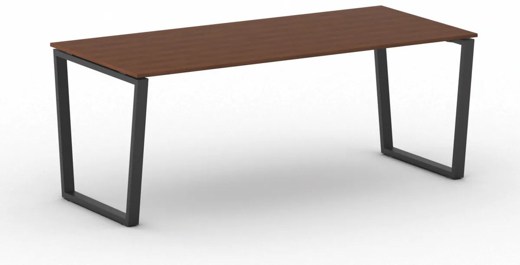 Kancelársky stôl PRIMO IMPRESS, 200x90 cm, čierna podnož, čerešňa