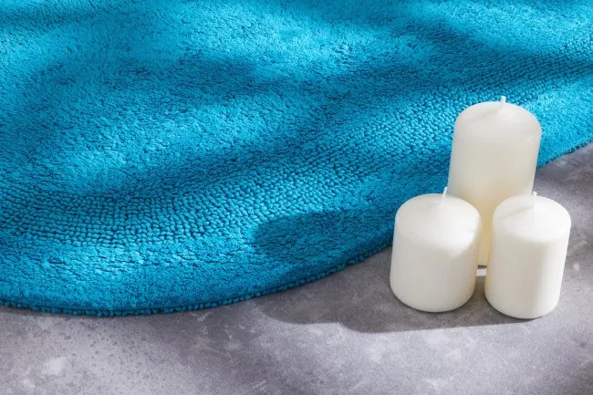 Kúpeľňový koberček Javo Cotton svetlotyrkysový ovál