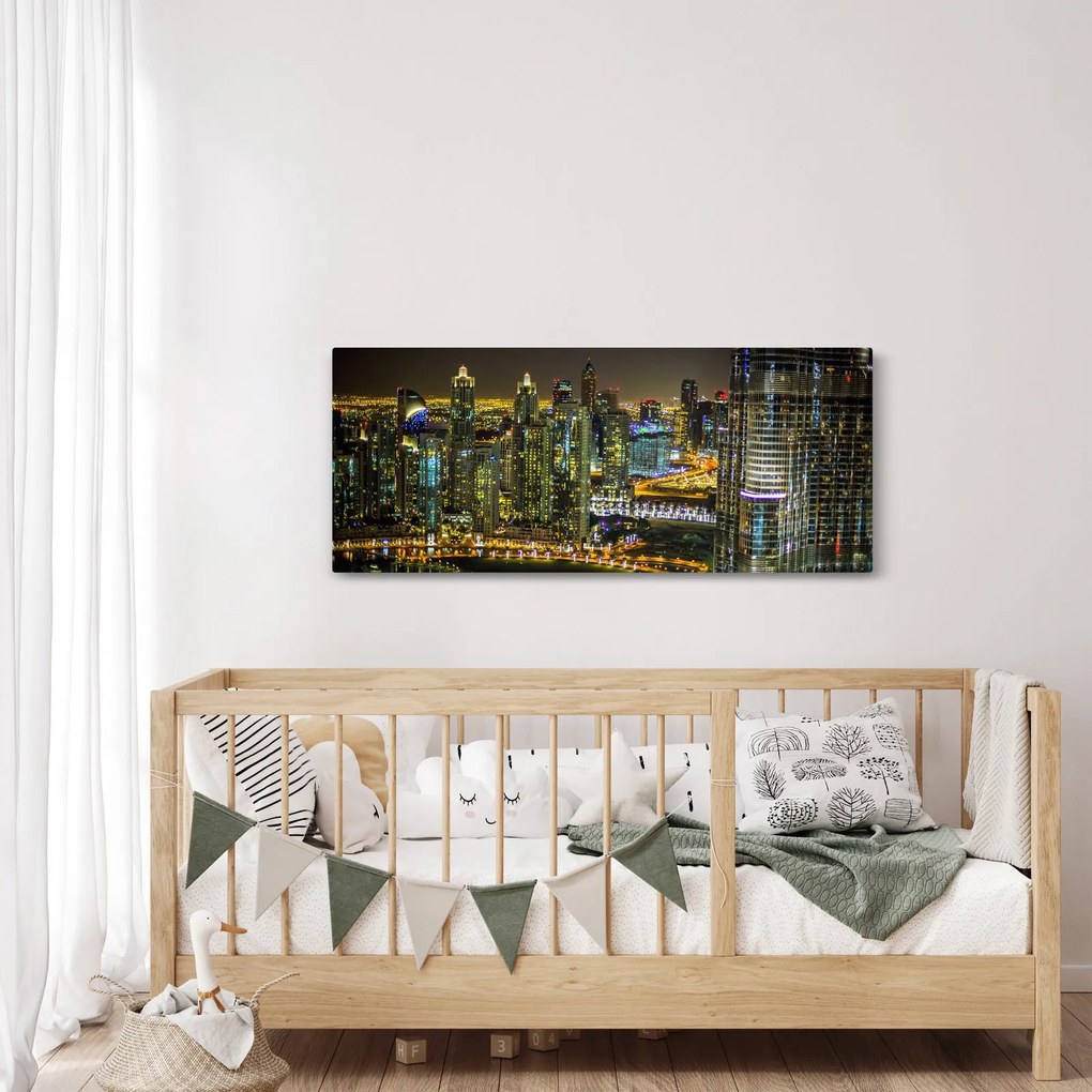 Obraz nočného mesta (120x50 cm)