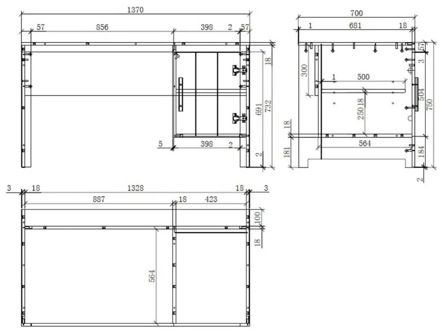 Detský pracovný stôl z masívneho borovicového dreva Vipack Erik